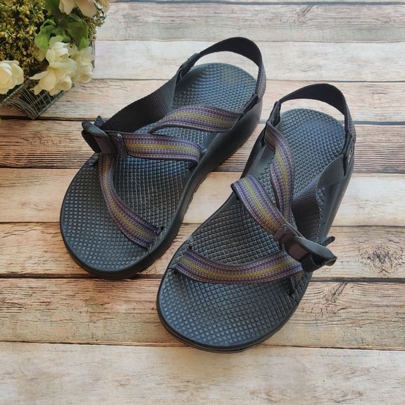 Chaco Other - Chaco Z1 Classic Terreno Hiking Sandals Men's Size 8 Black Purple Green
